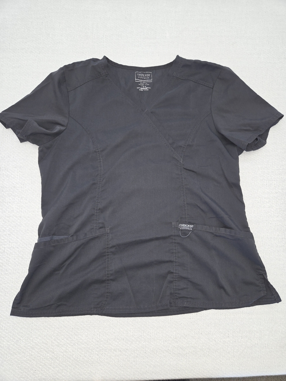 Cherokee Workwear Pewter Women's V-Neck Scrub Top